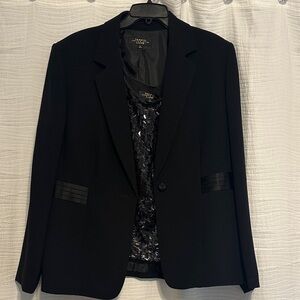 Tahari Black Blazer with Satin Accents
